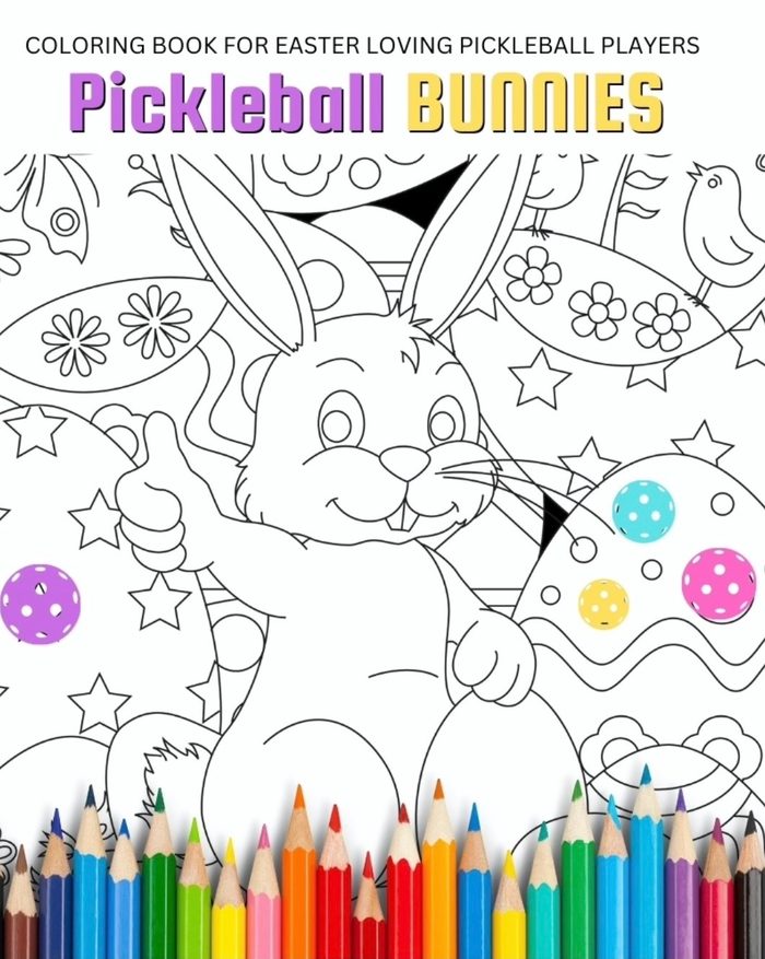 Pickleball Bunnies coloring book cover