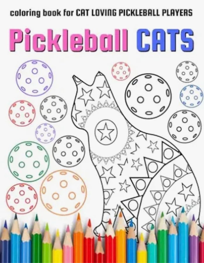 Pickleball Cats coloring book cover