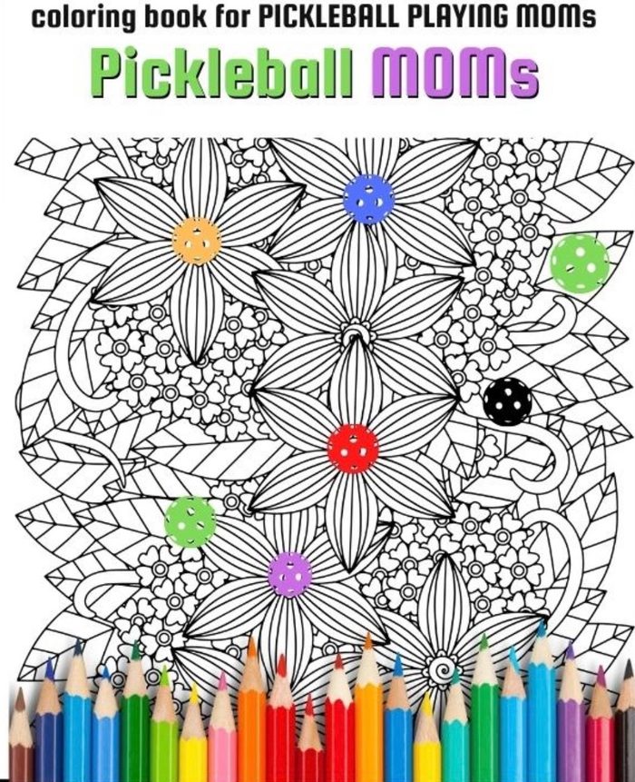 Pickleball Moms coloring book cover